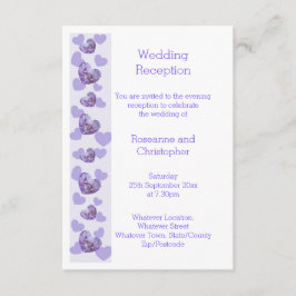 Lila Wisteria Heart Design Hochzeitsempfang Begleitkarte