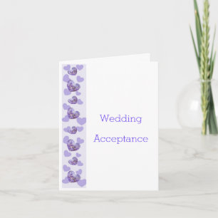 Lila Wisteria Heart Design Wedding Akzeptanz Dankeskarte