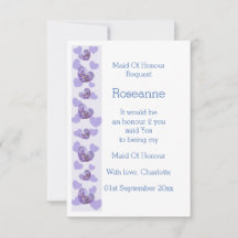 Lila Wisteria Heart Trauzeugin Request