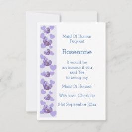 Lila Wisteria Heart Trauzeugin Request Einladung