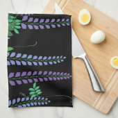 Lila Wisteria Japanisch Floral Kimono Geschirrtuch (Viertel Falte)