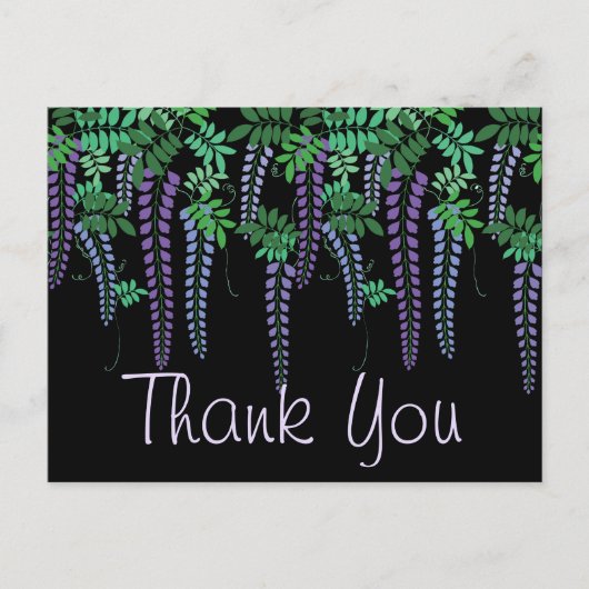 Lila Wisteria Japanisch Floral Kimono Postkarte (Vorderseite)