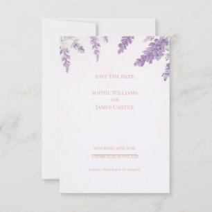 Lila Wisteria Lavendel Schottische Hochzeit Save The Date