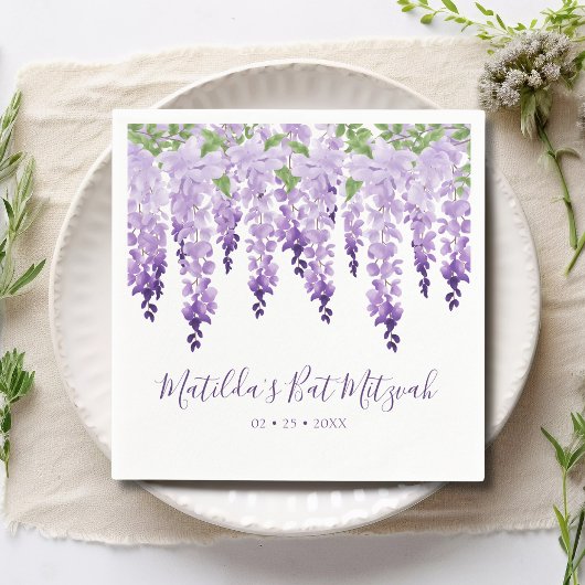 Lila Wisteria Locarno | Bat Mitzvah Serviette