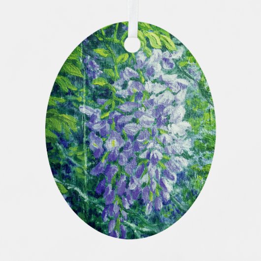 Lila Wisteria Ornament Aus Metall (Vorderseite)