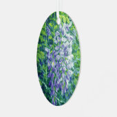 Lila Wisteria Ornament Aus Metall (Vorderseite links)