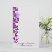 Lila Wisteria personalisiert Briefpapier (Stehend Vorderseite)
