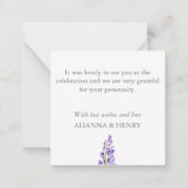 Lila Wisteria Personalisiert Danke Note Card Mitteilungskarte (Rückseite)