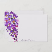 Lila Wisteria personalisiert Mitteilungskarte (Vorne/Hinten)