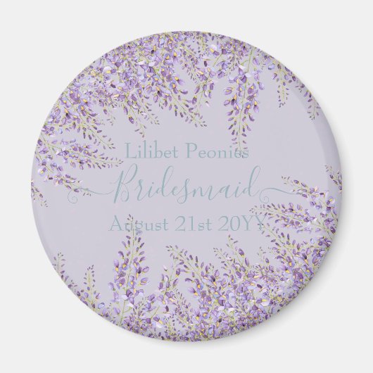 Lila Wisteria Sage Blumengarten Hochzeit Magnet (Vorne)
