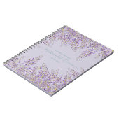 Lila Wisteria Sage Blumengarten Hochzeit Notizblock (Linke Seite)