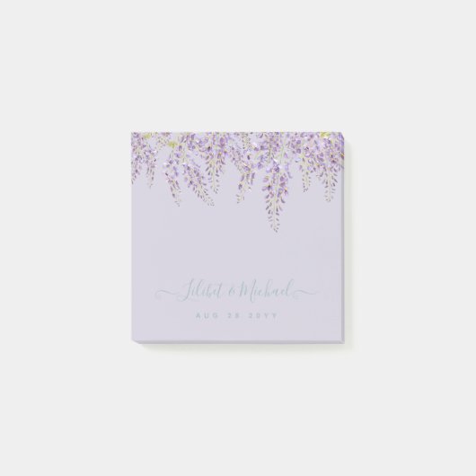 Lila Wisteria Sage Blumengarten Hochzeit Post-it Klebezettel (Vorderseite)