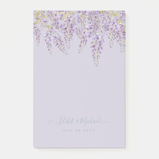 Lila Wisteria Sage Blumengarten Hochzeit Post-it Klebezettel (Vorderseite)