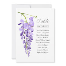 Lila Wisteria Single Hochzeitstabelle