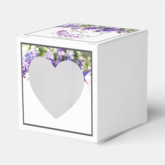 Lila Wisteria Themed Gastgeschenk Hochzeiten Box Geschenkschachtel (Vorderseite)