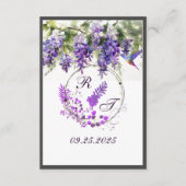 Lila Wisteria Themed Wedding Card Begleitkarte (Vorderseite)
