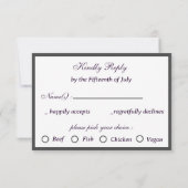 Lila Wisteria Themed Wedding RSVP Karte (Rückseite)