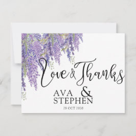 Lila Wisteria tree Wedding Vielen Dank Dankeskarte
