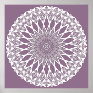 Lila Wisteria Tristyns Mandala Poster
