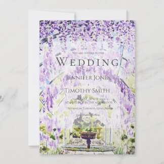 Lila-Wisteria-Tunnel-Hochzeitseinladung Einladung