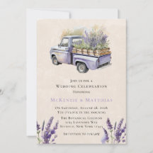 Lila Wisteria Vintag Truck Hochzeitssemble