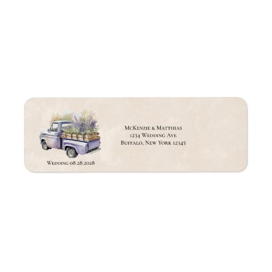 Lila Wisteria Vintag Truck Wedding Address (Vorne)