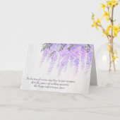 Lila Wisteria Watercolor Beileid Karte (Gelbe Blume)