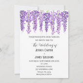 Lila Wisteria Watercolor Lavendel Wedding Einladung (Vorderseite)