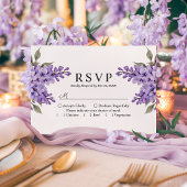 Lila Wisteria Wedding RSVP Card Karte