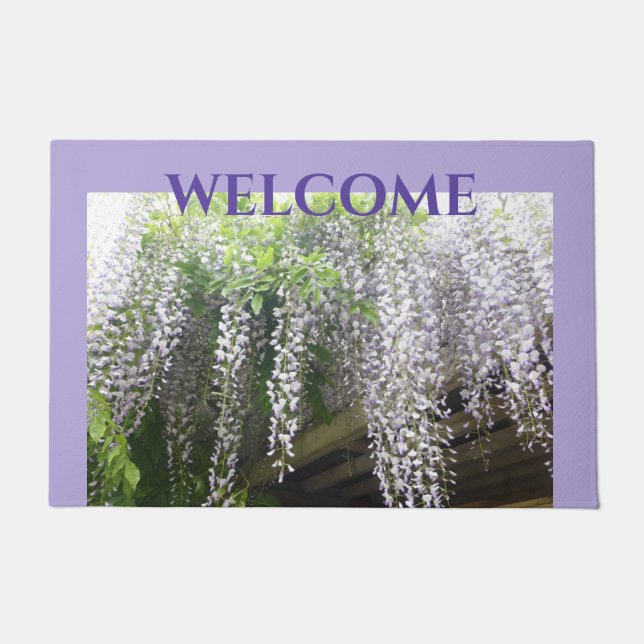 Lila Wisteria WELCOME Cust. Fußmatte (Vorderseite)