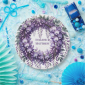 Lila Wisteria Wreath Wedding Pappteller (Party)