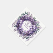 Lila Wisteria Wreath Wedding Serviette (Ecke)