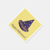 Lila Wizard Hat Yellow Stars Halloween Napkins Serviette (Ecke)
