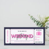 Lila Wochenende Pink Gutschein Ticket (Stehend Vorderseite)