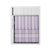 Lila Wochenmehlplaner mit Lebensmittelliste Notizblock (Rotiert)