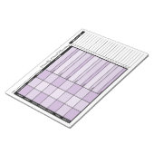 Lila Wochenmehlplaner mit Lebensmittelliste Notizblock (angewinkelt)