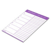 Lila Wöchentlicher Speiseplan - Einkaufsliste Notizblock (angewinkelt)