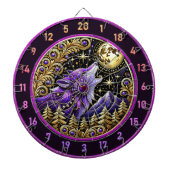 Lila Wolf gegen Sternenhimmel Dartscheibe (vorne)