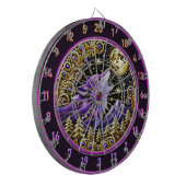 Lila Wolf gegen Sternenhimmel Dartscheibe (Vorderseite Links)