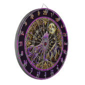 Lila Wolf gegen Sternenhimmel Dartscheibe (Vorderseite Links)