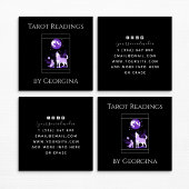 Lila Wolf & Moon Tarot Readings Mystical Witchy Quadratische Visitenkarte
