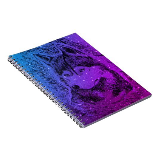 Lila Wolf Notizblock (Rechte Seite)