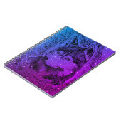 Lila Wolf Notizblock (Linke Seite)