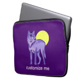 Lila Wolf Vollmond Laptopschutzhülle (Vorderseite Links)