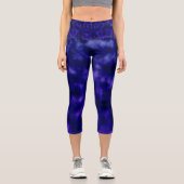 Lila Wolken Capri Leggings (Vorderseite)