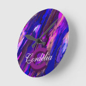 Lila Wolkendecke mit Kupfer Runde Wanduhr (Winkel)