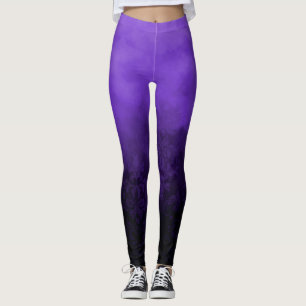 Lila wolkiger rauchiger Damast Glam Mode Leggings