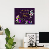 Lila Wonderland Bridal Tee Willkommen Poster (Heimbüro)
