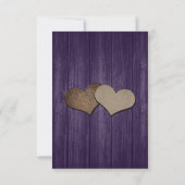 Lila Wood Mason Jar Hearts Initials Wedding RSVP (Rückseite)