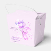 Lila Woodland Bunny Baby Dusche Geschenkschachtel (Rückseite)